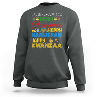 Celebrate All Holidays Merry Christmas Hanukkah Kwanzaa Gift Sweatshirt - Wonder Print Shop