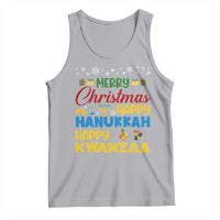 Celebrate All Holidays Merry Christmas Hanukkah Kwanzaa Gift Tank Top - Wonder Print Shop