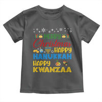 Celebrate All Holidays Merry Christmas Hanukkah Kwanzaa Gift Toddler T Shirt - Wonder Print Shop