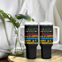 Celebrate All Holidays Merry Christmas Hanukkah Kwanzaa Gift Tumbler With Handle - Wonder Print Shop