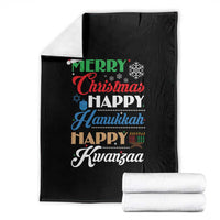 Funny Christmas Hanukkah Kwanzaa Throw Blanket December Holiday Gift - Wonder Print Shop