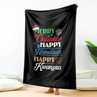 Funny Christmas Hanukkah Kwanzaa Throw Blanket December Holiday Gift - Wonder Print Shop