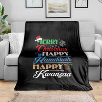 Funny Christmas Hanukkah Kwanzaa Throw Blanket December Holiday Gift - Wonder Print Shop