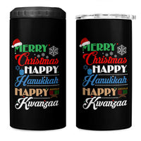 Funny Christmas Hanukkah Kwanzaa 4 in 1 Can Cooler Tumbler December Holiday Gift - Wonder Print Shop