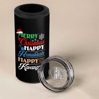 Funny Christmas Hanukkah Kwanzaa 4 in 1 Can Cooler Tumbler December Holiday Gift - Wonder Print Shop