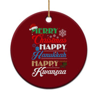 Funny Christmas Hanukkah Kwanzaa Ceramic Ornament December Holiday Gift - Wonder Print Shop
