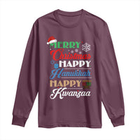 Funny Christmas Hanukkah Kwanzaa Long Sleeve Shirt December Holiday Gift - Wonder Print Shop