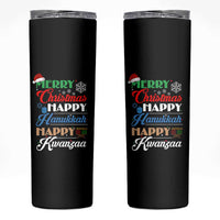 Funny Christmas Hanukkah Kwanzaa Skinny Tumbler December Holiday Gift - Wonder Print Shop