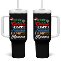 Funny Christmas Hanukkah Kwanzaa Tumbler With Handle December Holiday Gift - Wonder Print Shop