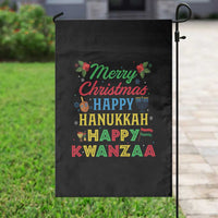 Merry Christmas Hanukkah Kwanzaa Garden Flag Funny Holiday Gift - Wonder Print Shop