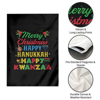 Merry Christmas Hanukkah Kwanzaa Garden Flag Funny Holiday Gift - Wonder Print Shop