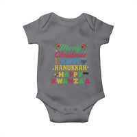 Merry Christmas Hanukkah Kwanzaa Baby Onesie Funny Holiday Gift - Wonder Print Shop