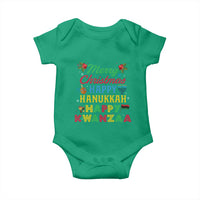 Merry Christmas Hanukkah Kwanzaa Baby Onesie Funny Holiday Gift - Wonder Print Shop