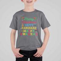 Merry Christmas Hanukkah Kwanzaa T Shirt For Kid Funny Holiday Gift - Wonder Print Shop