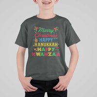 Merry Christmas Hanukkah Kwanzaa T Shirt For Kid Funny Holiday Gift - Wonder Print Shop