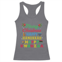 Merry Christmas Hanukkah Kwanzaa Racerback Tank Top Funny Holiday Gift - Wonder Print Shop