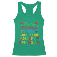 Merry Christmas Hanukkah Kwanzaa Racerback Tank Top Funny Holiday Gift - Wonder Print Shop