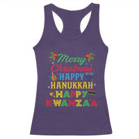 Merry Christmas Hanukkah Kwanzaa Racerback Tank Top Funny Holiday Gift - Wonder Print Shop