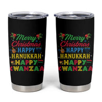Merry Christmas Hanukkah Kwanzaa Tumbler Cup Funny Holiday Gift - Wonder Print Shop