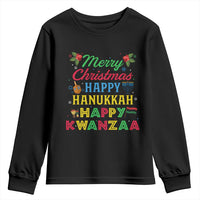 Merry Christmas Hanukkah Kwanzaa Youth Sweatshirt Funny Holiday Gift - Wonder Print Shop
