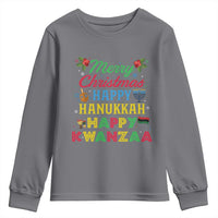 Merry Christmas Hanukkah Kwanzaa Youth Sweatshirt Funny Holiday Gift - Wonder Print Shop