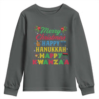Merry Christmas Hanukkah Kwanzaa Youth Sweatshirt Funny Holiday Gift - Wonder Print Shop