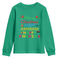 Merry Christmas Hanukkah Kwanzaa Youth Sweatshirt Funny Holiday Gift - Wonder Print Shop