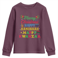 Merry Christmas Hanukkah Kwanzaa Youth Sweatshirt Funny Holiday Gift - Wonder Print Shop