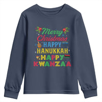 Merry Christmas Hanukkah Kwanzaa Youth Sweatshirt Funny Holiday Gift - Wonder Print Shop