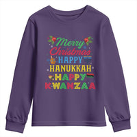 Merry Christmas Hanukkah Kwanzaa Youth Sweatshirt Funny Holiday Gift - Wonder Print Shop