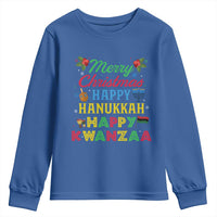 Merry Christmas Hanukkah Kwanzaa Youth Sweatshirt Funny Holiday Gift - Wonder Print Shop