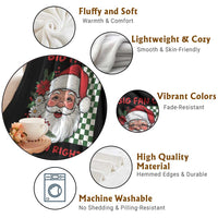 Christmas Cute Santa Big Fan Of Human Rights Gift Throw Blanket - Wonder Print Shop
