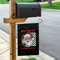 Christmas Cute Santa Big Fan Of Human Rights Gift Garden Flag - Wonder Print Shop
