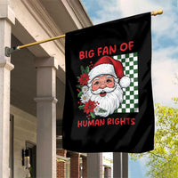 Christmas Cute Santa Big Fan Of Human Rights Gift Garden Flag - Wonder Print Shop