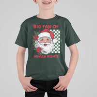 Christmas Cute Santa Big Fan Of Human Rights Gift T Shirt For Kid - Wonder Print Shop