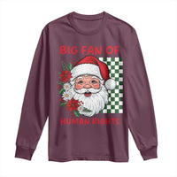 Christmas Cute Santa Big Fan Of Human Rights Gift Long Sleeve Shirt - Wonder Print Shop