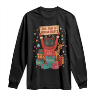 Cute Santa Cat Big Fan Of Human Rights Long Sleeve Shirt Christmas Supporters - Wonder Print Shop