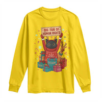 Cute Santa Cat Big Fan Of Human Rights Long Sleeve Shirt Christmas Supporters - Wonder Print Shop