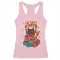 Cute Santa Cat Big Fan Of Human Rights Racerback Tank Top Christmas Supporters - Wonder Print Shop