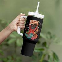 Cute Santa Cat Big Fan Of Human Rights Tumbler With Handle Christmas Supporters - Wonder Print Shop