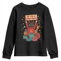 Cute Santa Cat Big Fan Of Human Rights Youth Sweatshirt Christmas Supporters - Wonder Print Shop
