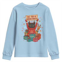 Cute Santa Cat Big Fan Of Human Rights Youth Sweatshirt Christmas Supporters - Wonder Print Shop