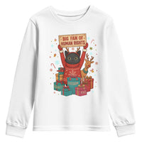 Cute Santa Cat Big Fan Of Human Rights Youth Sweatshirt Christmas Supporters - Wonder Print Shop