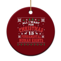 Christmas Gift For Fundamental Human Rights Supporters Ceramic Ornament - Wonder Print Shop