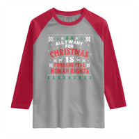 Christmas Gift For Fundamental Human Rights Supporters Raglan Shirt - Wonder Print Shop