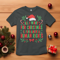 All I Want For Christmas Is Fundamental Human Rights T Shirt Pro Democracy Xmas Gift - Wonder Print Shop