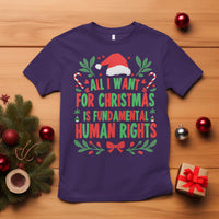 All I Want For Christmas Is Fundamental Human Rights T Shirt Pro Democracy Xmas Gift - Wonder Print Shop