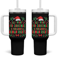 All I Want For Christmas Is Fundamental Human Rights Tumbler With Handle Pro Democracy Xmas Gift - Wonder Print Shop