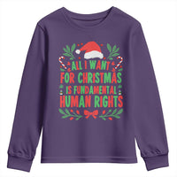 All I Want For Christmas Is Fundamental Human Rights Youth Sweatshirt Pro Democracy Xmas Gift - Wonder Print Shop