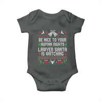 Christmas Ugly Gift Baby Onesie Funny Human Rights Lawyer Santa Is Watching - Wonder Print Shop